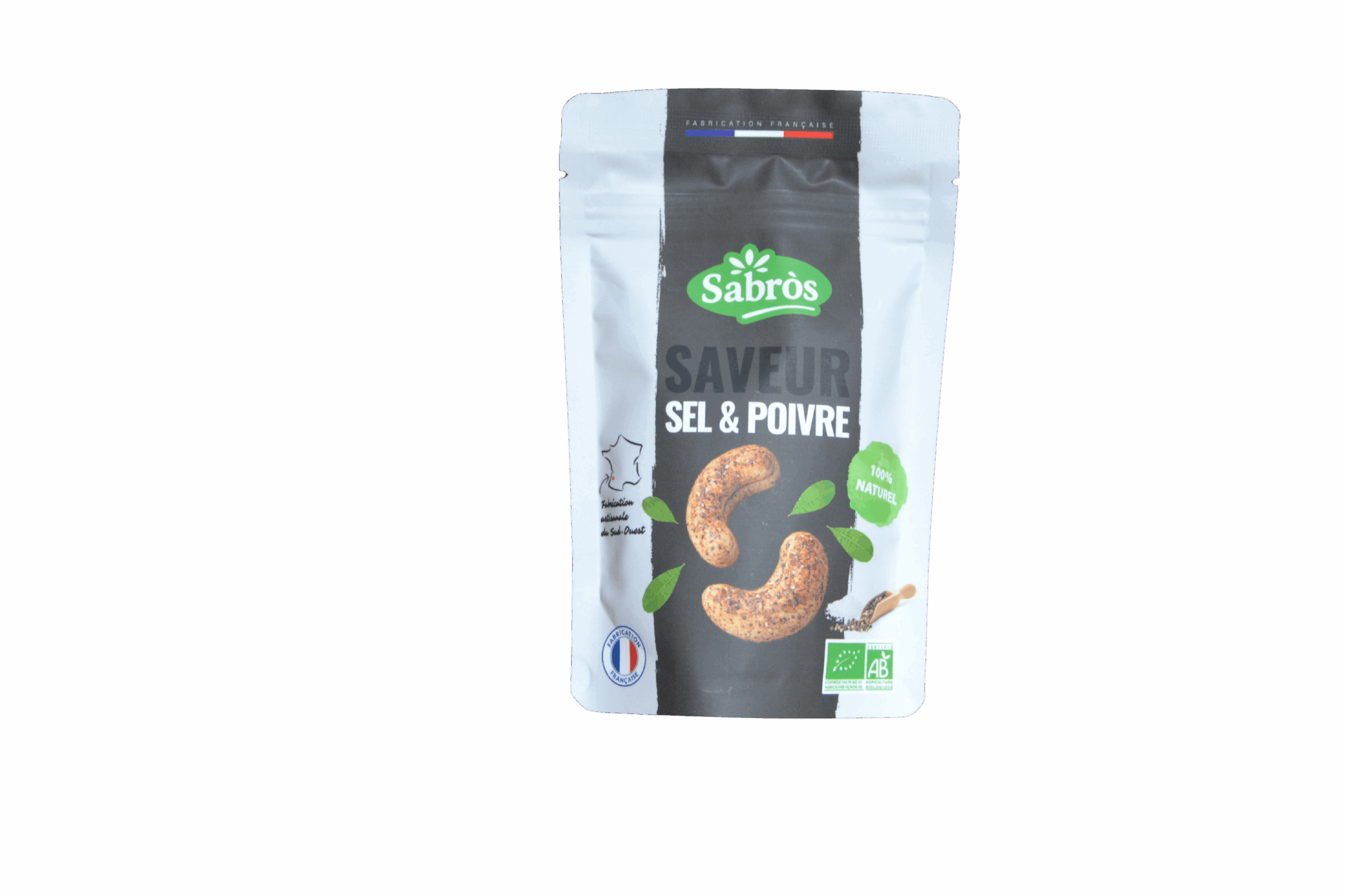 Noix de cajou sel poivre bio La Maison de l'Ail Noir doypack 100g
