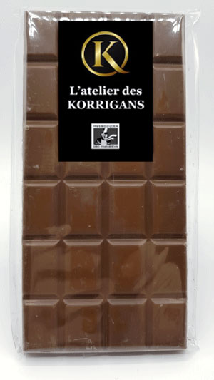 L'Atelier des Korrigans - Fournisseur Chocolat bio - Tablette de Chocolat au lait