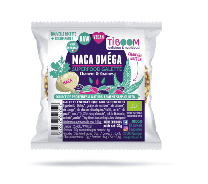 Tiboom - Maca Oméga Galtettes énergétiques Chanvre & Graines
