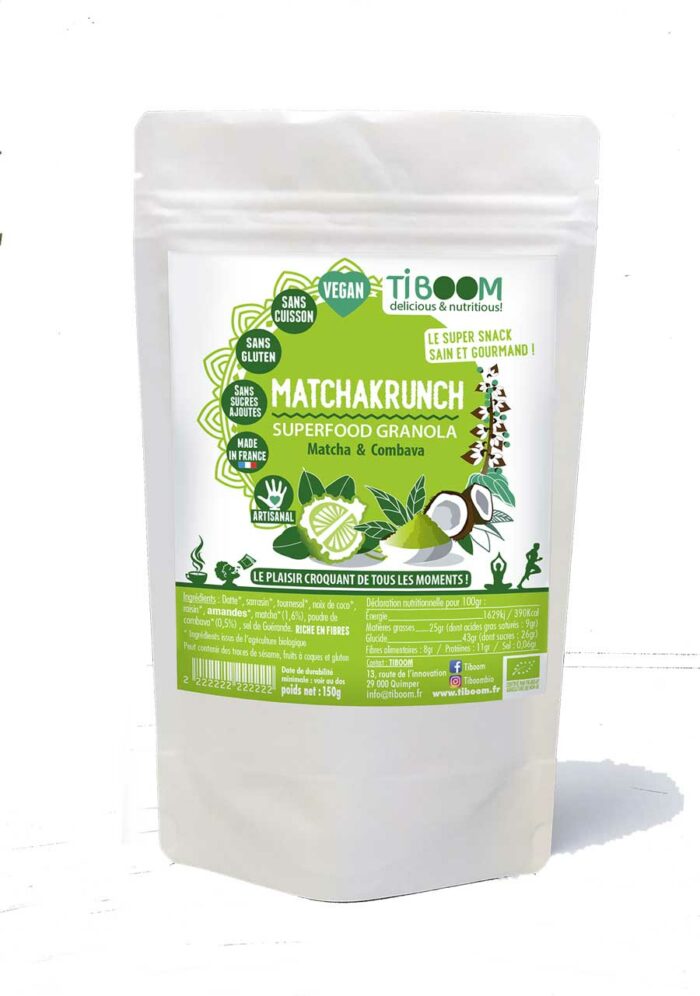 Tiboom - Matchakrunch - Superfood Granola Matcha & Combava