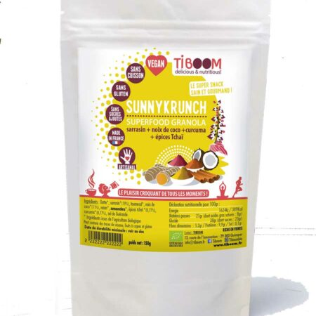 Tiboom - Sunnykrunch - Superfood Granola Tchaï & Curcuma
