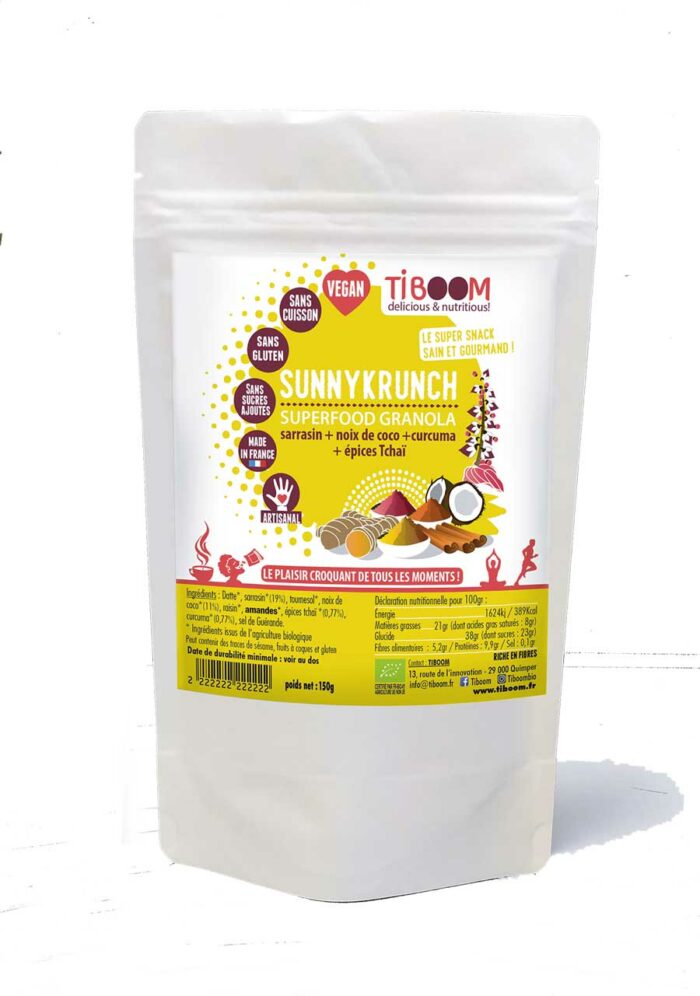 Tiboom - Sunnykrunch - Superfood Granola Tchaï & Curcuma