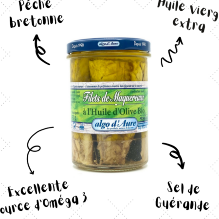 Algo d'Aure - Filets de Maquereaux à l'huile d'olive bio